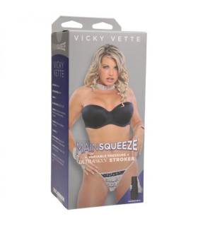 Мастурбатор у колбі кібершкіра DOC JOHNSON Squeeze Vicky Vette Pussy - No Taboo