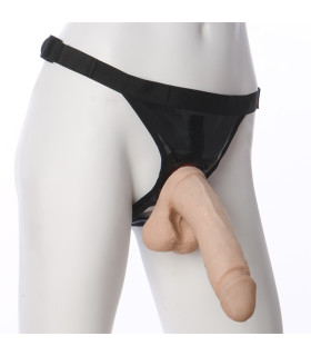 Страпон из киберкожи Doc johnson Cock With Ultra Harness, 19 см х 5 см - No Taboo