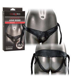 Трусики для страпона Universal Love Rider Platinum Harness, кожзам, черные - No Taboo