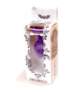 Анальная пробка силиконовая с синим красным S Plug-Jewellery Plug-Jewellery, 7 см х 2.7 см - No Taboo