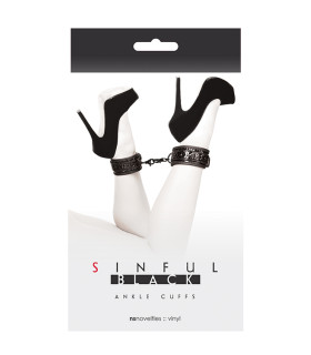 Поножи NS Novelties SINFUL BLACK ANKLE CUFFS, черные - No Taboo