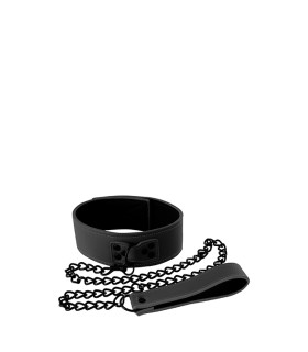 Нашийник з повідцем RENEGADE BONDAGE чорного кольору - No Taboo