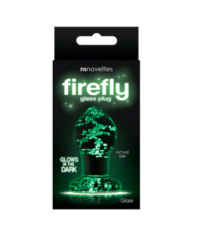 Анальная пробка стеклянная светящаяся NS Novelties FIREFLY GLASS PLUG SMALL CLEAR - No Taboo