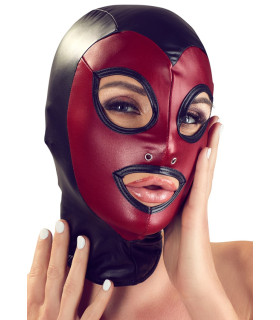 Маска на голову Bad Kitty Head Mask, красно-черная - No Taboo