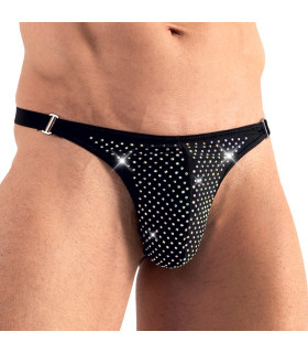 Стринги со стразами Svenjoyment Mens String, S, черные - No Taboo