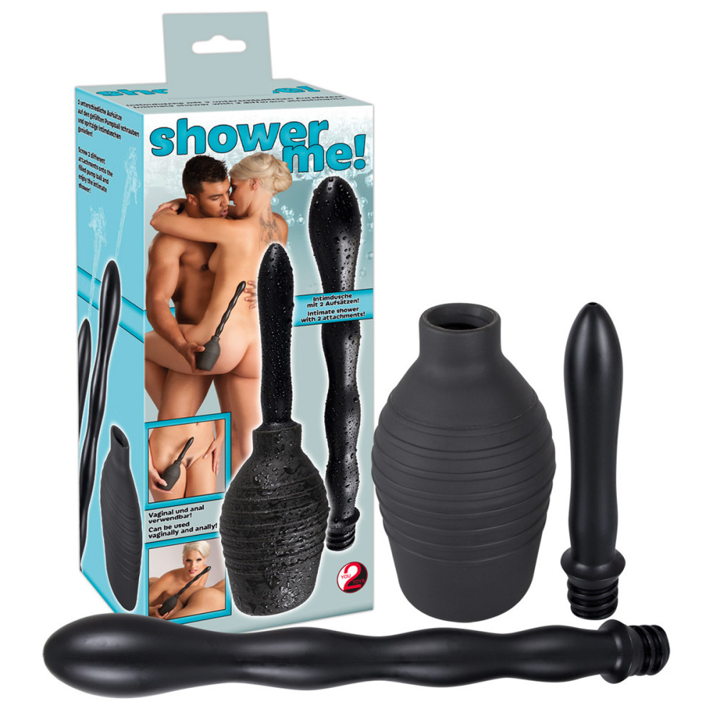Анальний душ You2Toys Shower Me, 2 насадки, чорний (213803), zoom