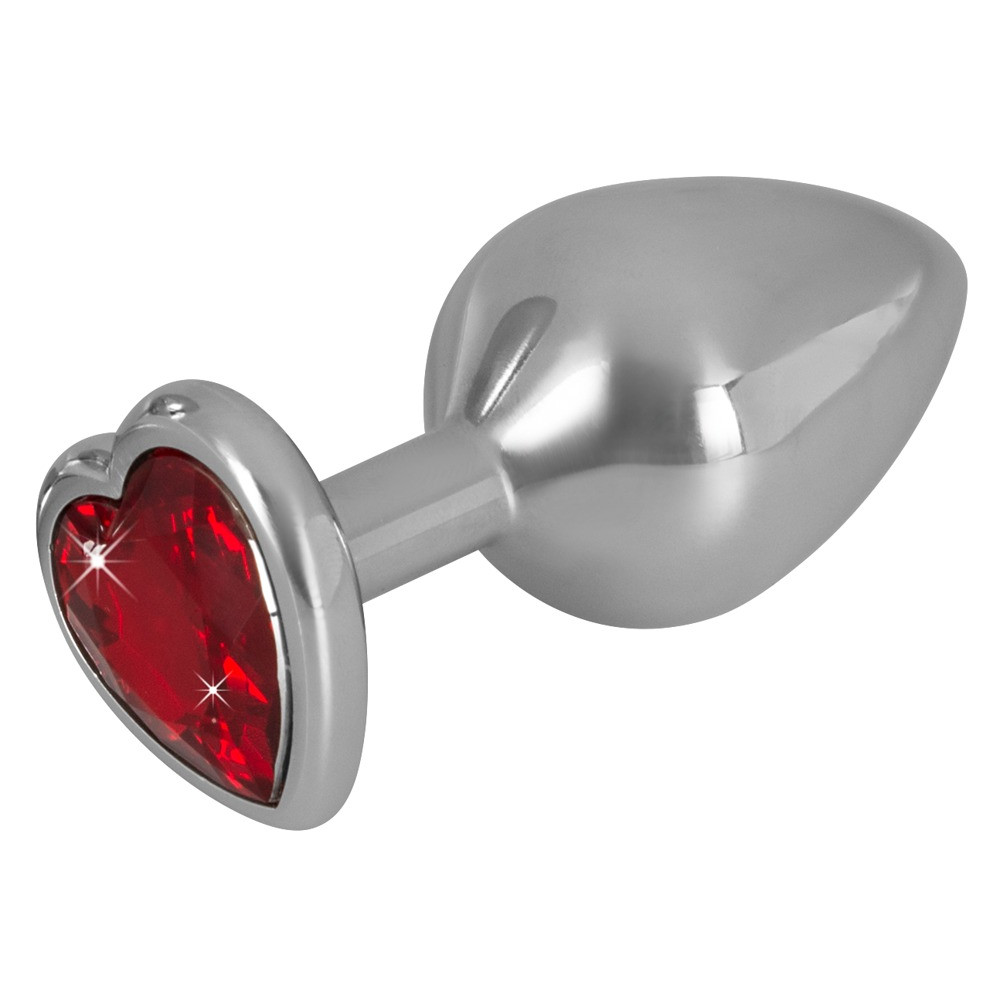 Анальна пробка з червоним каменем-серце You2Toys Diamond Butt Plug medium, 8.2 см х 3.4 см (213812), zoom