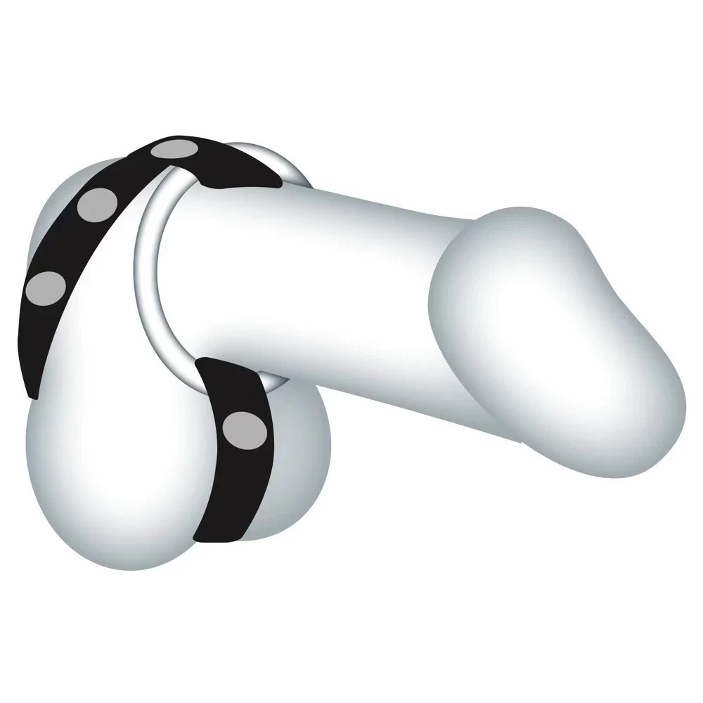 Ремінець на член і мошонку, 3 знімні кільця Bad Kitty Leather Strap (213804), zoom