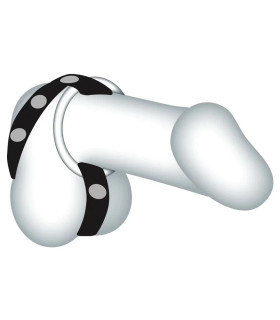 Ремешок на член и мошонку, 3 съемных кольца Bad Kitty Leather Strap - No Taboo