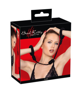 Наручники из бондажной веревки Bad Kitty Handcuffs 1, черные - No Taboo