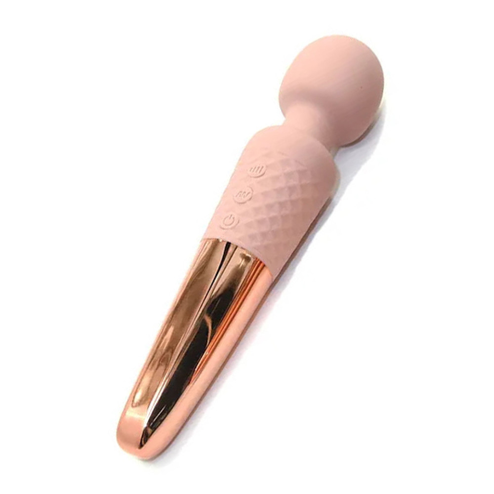 Вібратор-мікрофон з рукояттю рожеве золото, бежевий, 20.2 х 4.2 см (214529), zoom