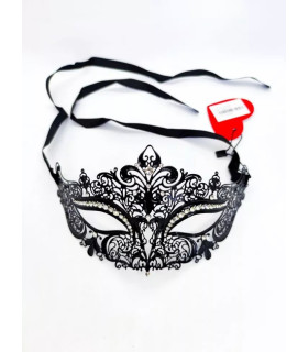 Маска на очі металева, зі стразами, чорна - No Taboo