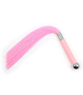Флоггер (плеть) силиконовый, 40 см, розовый - No Taboo