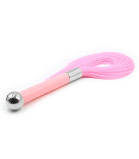 Флоггер (плеть) силиконовый, 40 см, розовый - No Taboo