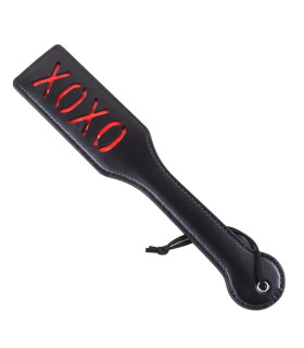 Шлепалка с надписью OXOX, черная, экокожа, 31.5 см - No Taboo