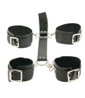 Бондаж для рук и ног Fet 12 Candy Hero, из искусственной кожи, ручная работа, черный - No Taboo