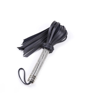 Флогер со стразами IDEA SM искусственная кожа, черный, 46 см - No Taboo