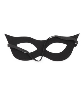 Маска на глаза с разрезами, кожзам, черная - No Taboo
