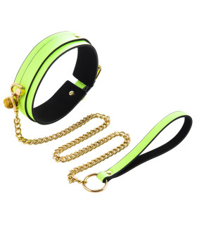 Ошейник IDEA SM с поводком и колокольчиком, салатовый - No Taboo