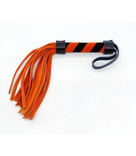 Батіг (флогер) замшевий, помаранчево-чорний, 16 см - No Taboo