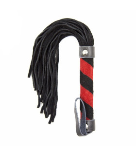 Батіг (флогер) замшевий, червоно-чорний, 16 см - No Taboo