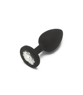Анальная пробка с камнем TOY JOY, S, Diamond Booty Jewel, черная, 7 см х 2.5 см - No Taboo