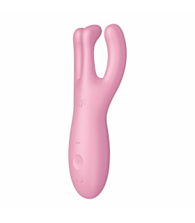 Вибратор тройной смарт гибкий Satisfyer Threesome 4, розовый, 14 х 5.5 см - No Taboo