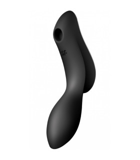 Двойной вибратор Satisfyer Curvy Trinity 2 с вакуумной стимуляцией, чёрный, 16.8 х 4.4 см - No Taboo