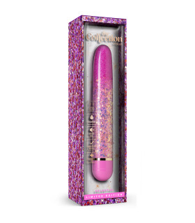 Вибратор с блестками Blush Etherial Periwinkle, розовый, 17.7 х 2.5 см - No Taboo