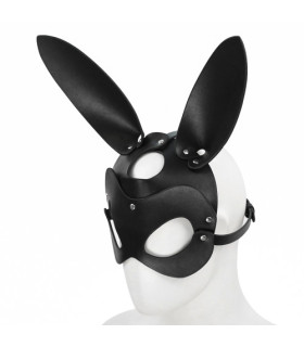 Маска зайчика из экокожи, черная - No Taboo
