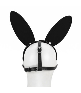 Маска зайчика из экокожи, черная - No Taboo