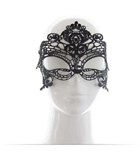Маска ажурна на атласних зав'язках, чорна - No Taboo
