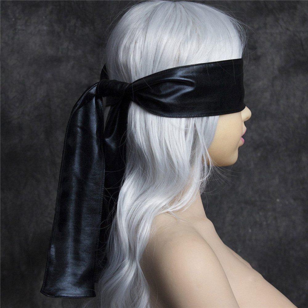 Повязка на глаза глянцевая, 150 см х 7.5 см, черная (208253), zoom