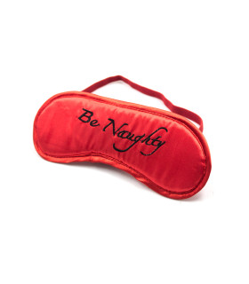 Маска на глаза Be Naughty черная надпись, красная - No Taboo