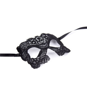 Маска ажурна сітка, на зав'язках, чорна - No Taboo