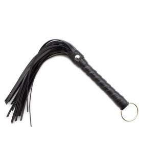 Флогер екошкіра, з кільцем, чорний, 64 см - No Taboo