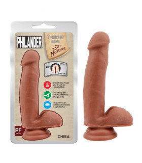 Фалоімітатор із кібершкіри Сhisa PHILANDER з присоскою, з хребтом, латинос, 18 см - No Taboo