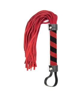 Флогер замшевый IDEA SM в полоску, красно-черный, 38 см - No Taboo