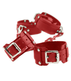 Бондаж БДСМ для рук і ніг Fet10.1 Candy Hero, і шкіри, ручної роботи, червоний - No Taboo