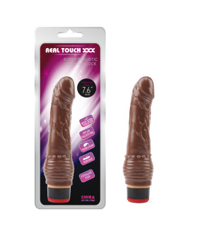Вибратор Chisa Real Touch реалистичный, коричневый, 19.5 х 3.3 см - No Taboo