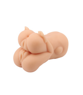 Мастурбатор двойной реалистичный Chisa Man Q Geminate Lady с вибро, бежевый - No Taboo