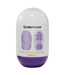 Мастурбатор мини Pretty Love Smooth Stripes Cupid X Egg, фиолетовый, 10 х 5,6 см - No Taboo