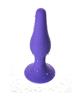 Анальна пробка на присосці, із силікону, фіолетова, розмір M, 11,3 см х 2.8 см - No Taboo