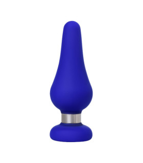 Анальная пробка, силикон, синяя, размер M, 13 см х 4,6 см - No Taboo