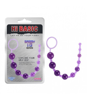 Анальний ланцюжок Chisa з кільцем, фіолетовий, 30 см - No Taboo