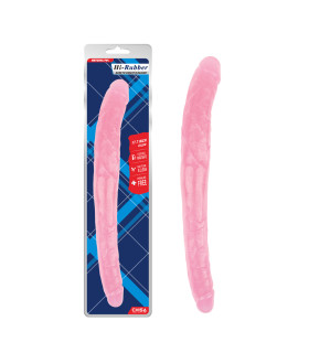 Фалоімітатор двосторонній Chisa Hi-Rubber, реалістичний, рожевий, 45 см - No Taboo