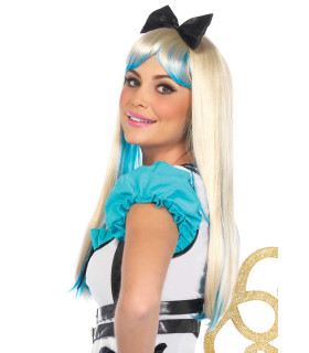 Перука двоколірна Leg Avenue Alice (Аліса), білий-блакитний - No Taboo