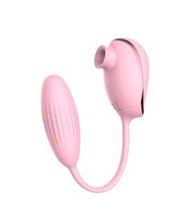Виброяйцо с вакуумным стимулятором High End Suction Love Egg, розовое - No Taboo