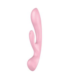 Вібратор-кролик Satisfyer Triple Oh подвійний, рожевий, 23.8 х 4.7 см - No Taboo