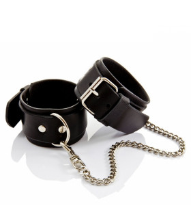 Наручники натуральная кожа Whips, черные - No Taboo